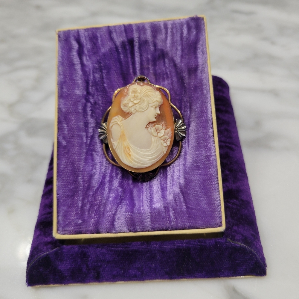 Antique Estate Cameo Brooch PR ST CO  1/20 - 12K  GF